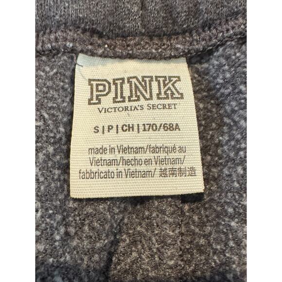 Victoria’s Secret PINK Gray Jogger Sweatpants Women’s Small Logo Drawstring - Picture 5 of 9
